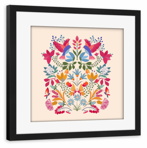 Poster mit Rahmen schwarz "Mexikanischer Garten" artboxONE - Natur,Floral,Für Mama