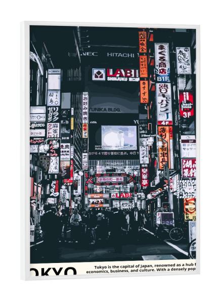 Poster mit weißem Rahmen "Tokio-Japan-Straße" artboxONE - Städte / Tokio - Tokio,Tokio-plakat,Japanisch,Japan,Asiatisch,Kultur,Reisen,Stadtbild