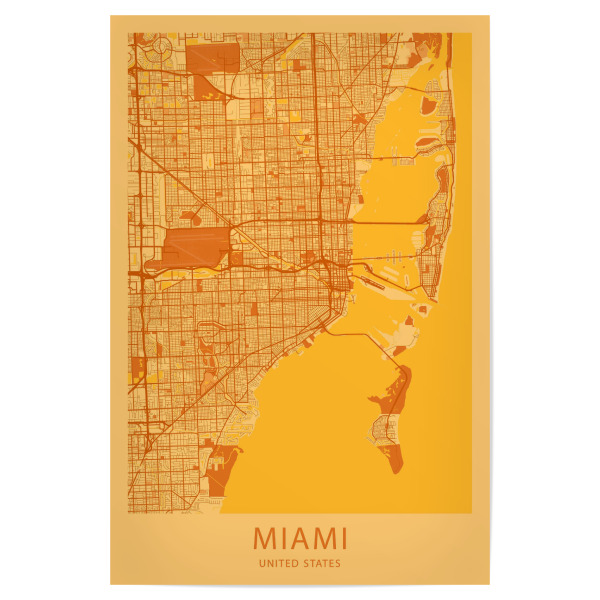 Poster 30x20 cm "Miami USA Map" artboxONE - Städte / Weitere,Kartografie