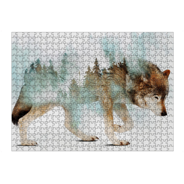 Puzzle Ravensburger "Wolf and Forest (matart)" artboxONE - Natur,Tiere - Wolf,Wölfe,Tier,Tiere,Natur,Wald,Modern - Bild wolf