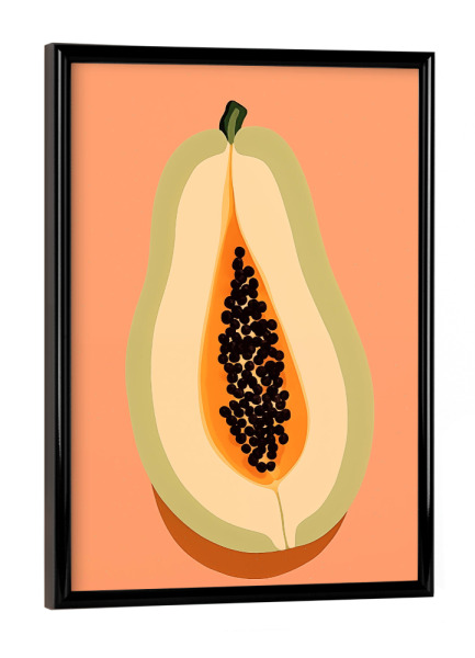 Poster mit schwarzem Rahmen "Papaya Frucht" artboxONE - Natur,Essen & Trinken / Alkohol,Essen & Trinken / Obst & Gemüse