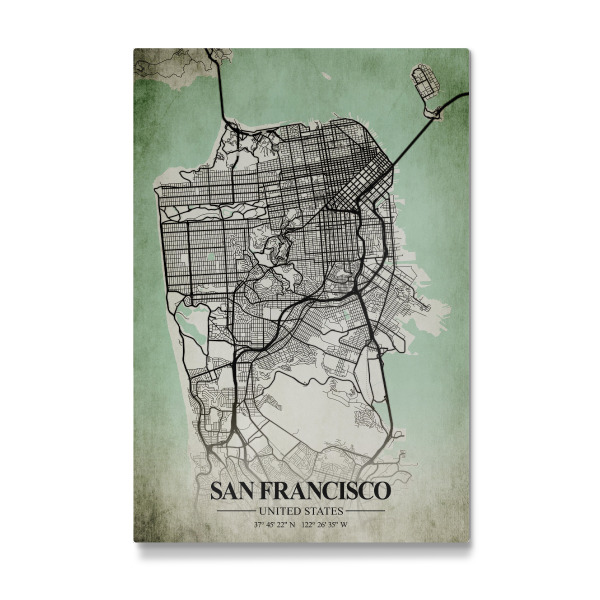Galerie-Print "San Francisco Vintage CityMap" 30x20 cm artboxONE