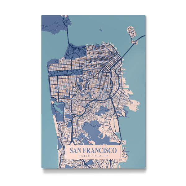 Galerie-Print "San Francisco als Stadtplan" 30x20 cm artboxONE