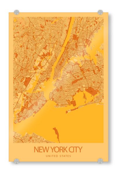 Acrylglasbild "NYC Map Wandbild" artboxONE - Städte / New York,Kartografie