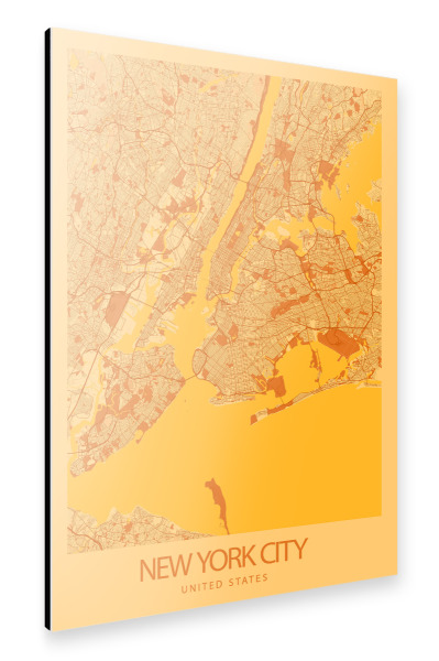 Alu-Dibond "NYC Map Wandbild" 30x20 cm artboxONE