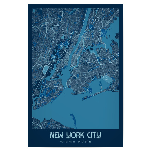 Poster 30x20 cm "NYC Stadtplan" artboxONE - Städte / New York,Kartografie