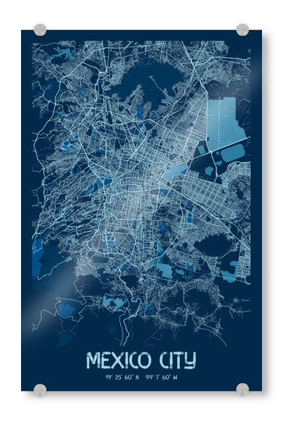 Acrylglasbild "Stadtplan Mexiko City" artboxONE - Städte / Weitere,Kartografie