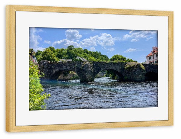 Poster mit Rahmen kiefer "Pont de Fleurie" artboxONE - Natur,Floral,Reise / Länder