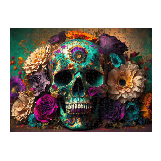 Skull in flowers