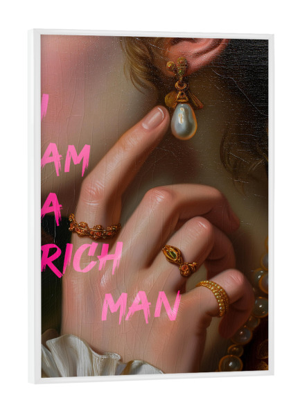 Poster mit weißem Rahmen "Rich Girl" artboxONE - Typografie,Menschen,Lustig
