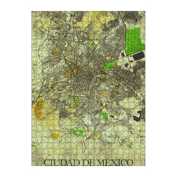 Puzzle Ravensburger "Mexiko City Vintage Map" artboxONE - Städte / Weitere,Kartografie
