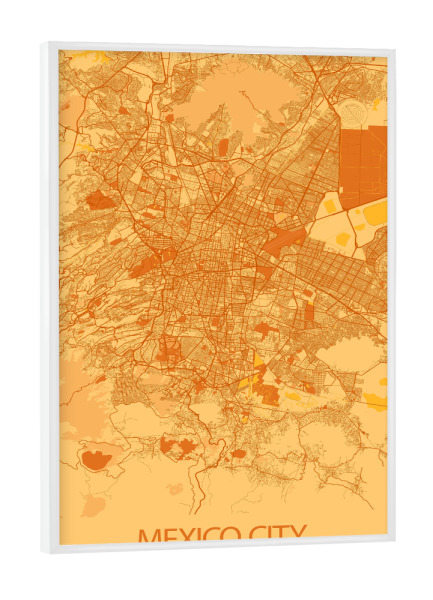 Poster mit weißem Rahmen "Stadt Mexiko Plan" artboxONE - Städte / Weitere,Kartografie