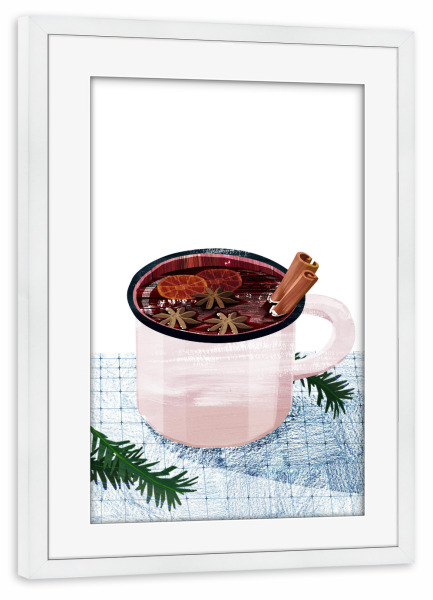 Poster mit Rahmen weiß "Glühwein Weihnachten" artboxONE - Essen & Trinken,Weihnachten,Für Mama,Essen & Trinken / Alkohol