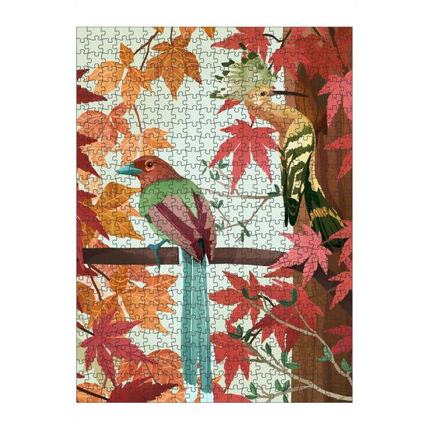 Puzzle Ravensburger "Vögel des Herbstes" artboxONE - Natur,Für Kinder,Tiere - Vögel,Illustration,Natur,Herbst,Herbst - Bild vögel