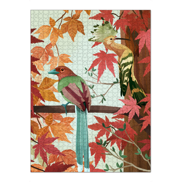 Puzzle Ravensburger "Vögel des Herbstes" artboxONE - Natur,Für Kinder,Tiere - Vögel,Illustration,Natur,Herbst,Herbst - Bild vögel
