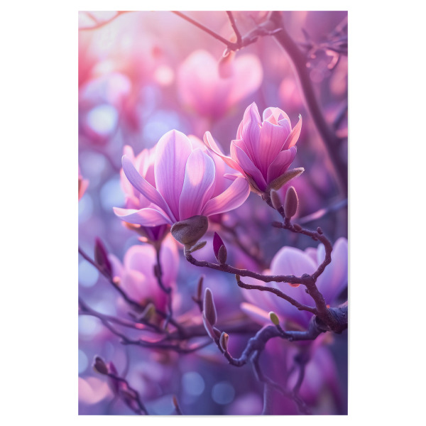 Poster 30x20 cm "Goldene Magnolienpracht" artboxONE - Natur,Floral,Liebe