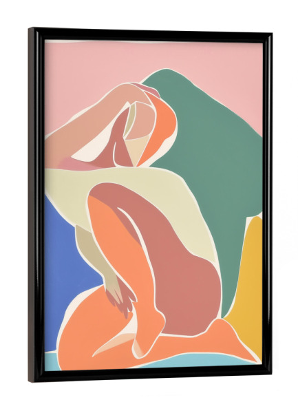 Poster mit schwarzem Rahmen "Weibliche Figur" artboxONE - Abstrakt,Menschen,Geometrie