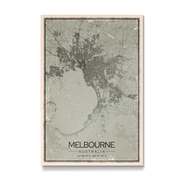 Galerie-Print "Vintage Melbourne Stadtplan" 30x20 cm artboxONE