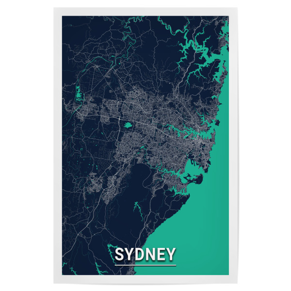 Poster "Sydney Citymap" artboxONE - Städte / Sydney,Kartografie