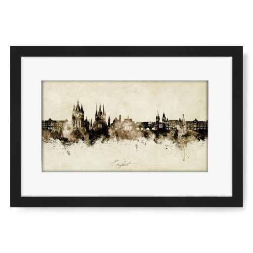 Erfurt Deutschland Skyline Sepia