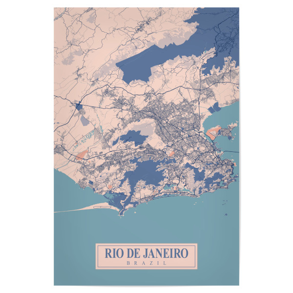 Poster "Rio de Janeiro Brasilien" artboxONE - Städte / Rio de Janeiro,Kartografie