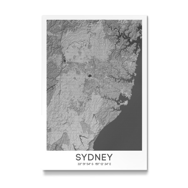 Galerie-Print "Sydney Bleistift Citymap" 30x20 cm artboxONE
