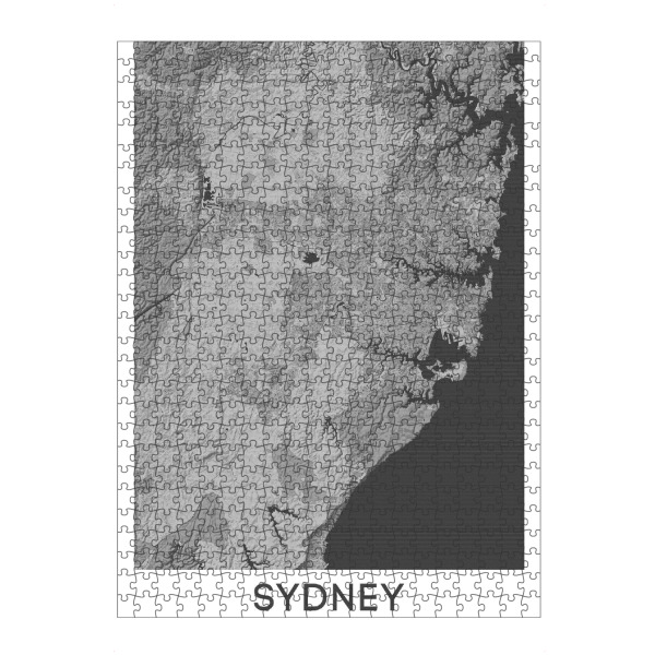 artboxONE Puzzle "Sydney Bleistift Citymap" artboxONE - Schwarzweiß,Städte / Sydney,Kartografie