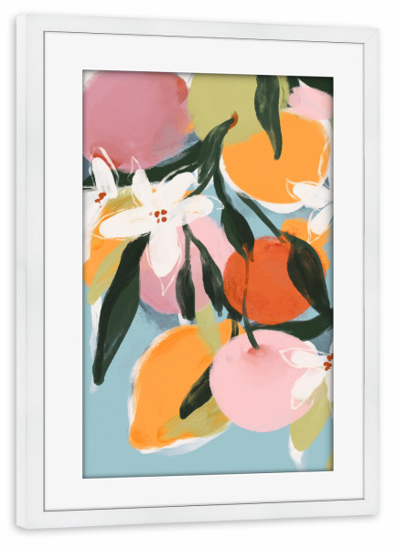 Poster mit Rahmen weiß "Fruchtiger Sommer (Vier)" artboxONE - Abstrakt,Für Mama,Essen & Trinken / Obst & Gemüse