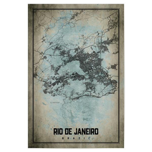 Poster "Vintage City Map von Rio" artboxONE - Städte / Rio de Janeiro,Kartografie