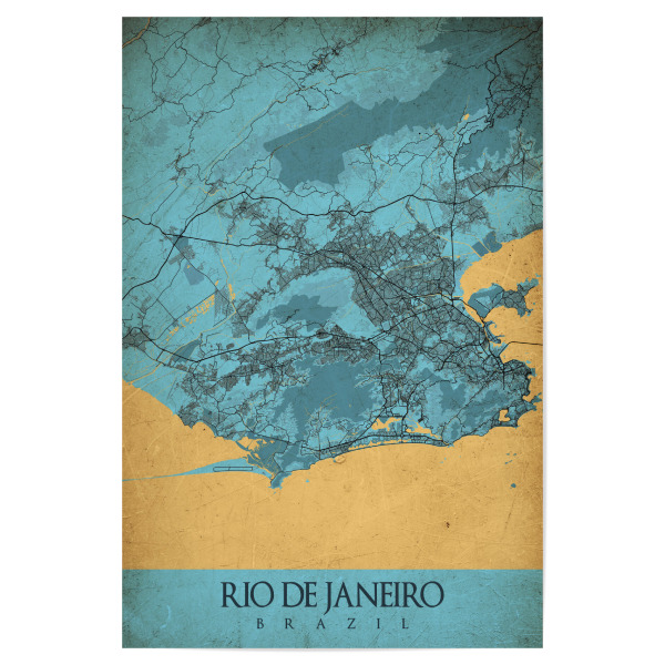 Poster 30x20 cm "Vintage Map Rio de Janeiro" artboxONE - Städte / Rio de Janeiro,Kartografie