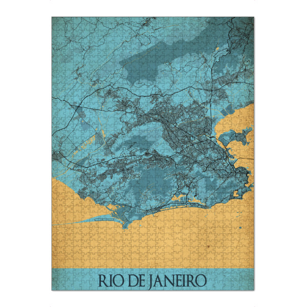 Puzzle Ravensburger "Vintage Map Rio de Janeiro" artboxONE - Städte / Rio de Janeiro,Kartografie