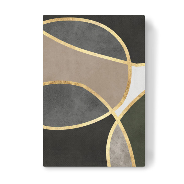Leinwandbild "Boho mit goldenen Linien A" artboxONE - Abstrakt,Geometrie