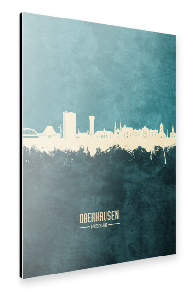 Alu-Dibond "Oberhausen Skyline Türkis" 30x20 cm artboxONE