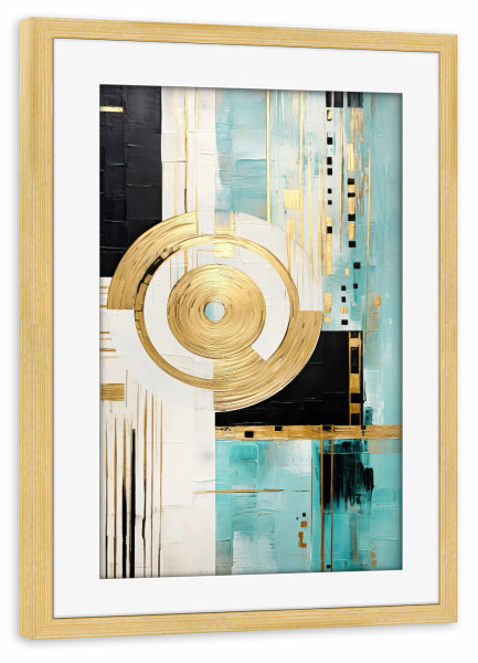 Poster mit Rahmen kiefer "Kraftvolle Bewegung" artboxONE - Abstrakt,Geometrie