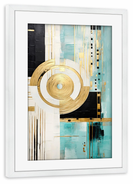 Poster mit Rahmen weiß "Kraftvolle Bewegung" artboxONE - Abstrakt,Geometrie