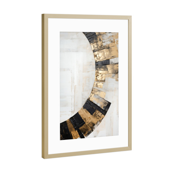 Poster mit Rahmen Gold "ABSTRAKTE KUNST Lauf der Zeit" artboxONE - Abstrakt,Geometrie