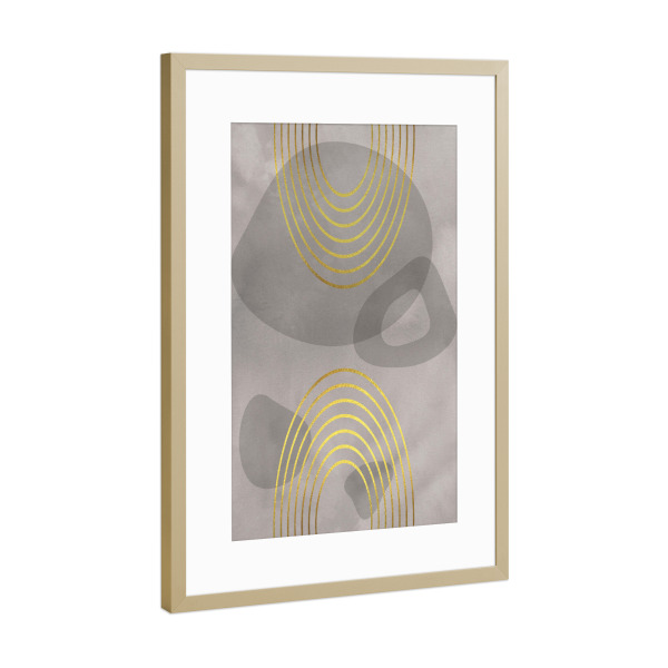 Poster mit Rahmen Gold "Mid-Century Regenbögen" artboxONE - Abstrakt,Geometrie