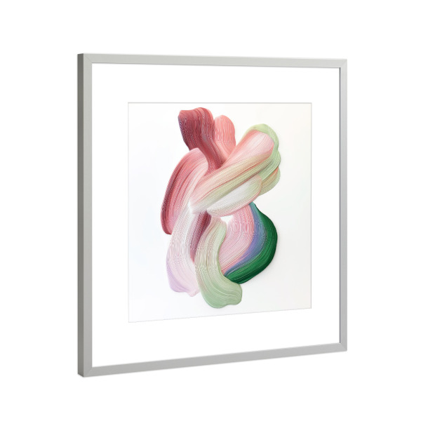 Poster mit Rahmen Silber "Dynamische Wellen" artboxONE - Abstrakt,Geometrie