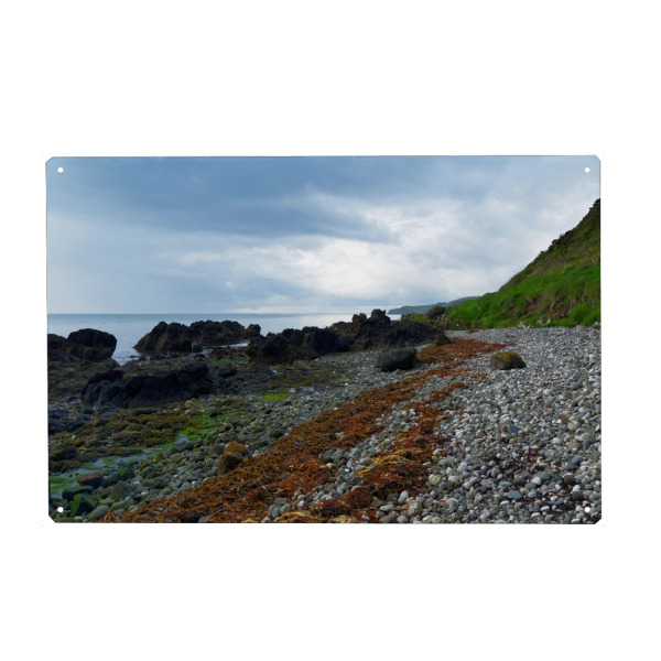 Metall Poster "Felsenufer beim Gobbins Cliff" artboxONE - Natur,Reise,Reise / Strand und Meer