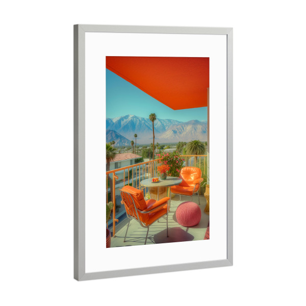 Poster mit Rahmen Silber "Orange Home" artboxONE - Natur,Floral,Architektur
