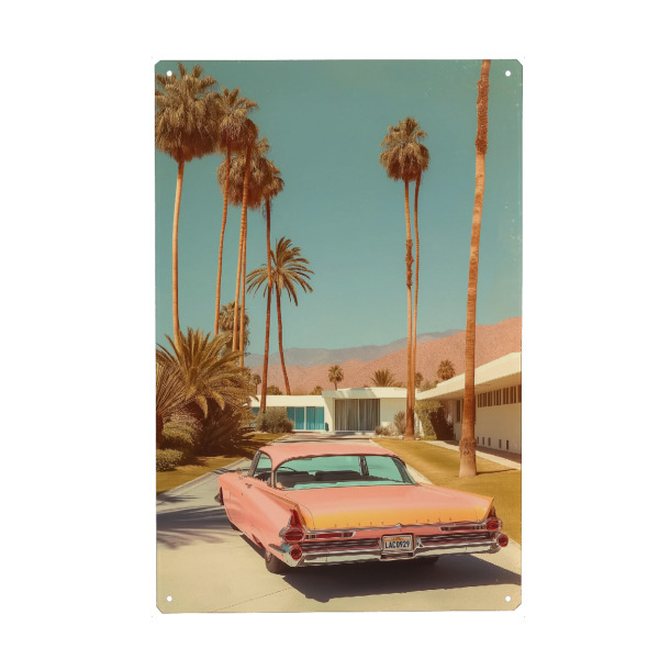 Holzbild "Palm Springs Cadillac Drive" artboxONE - Natur,Architektur,Reise / Länder