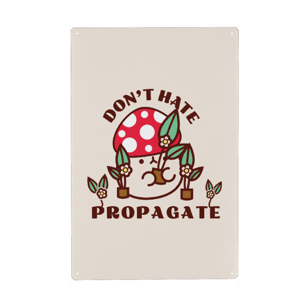 Holzbild "Nicht hassen, sondern verbreiten" artboxONE - Natur,Floral,Lustig