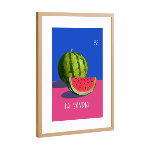 Poster mit Rahmen Kupfer "28 La Sandia Die Wassermelone" artboxONE - Abstrakt,Essen & Trinken / Obst & Gemüse
