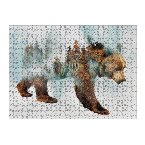 Puzzle Ravensburger "Bear and Forest (matart)" artboxONE - Tiere - Bär,Bären,Grizzly,Tier,Natur,Wild,Wald - Bild bär