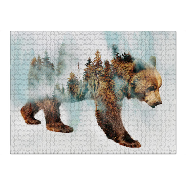 Puzzle Ravensburger "Bear and Forest (matart)" artboxONE - Tiere - Bär,Bären,Grizzly,Tier,Natur,Wild,Wald - Bild bär