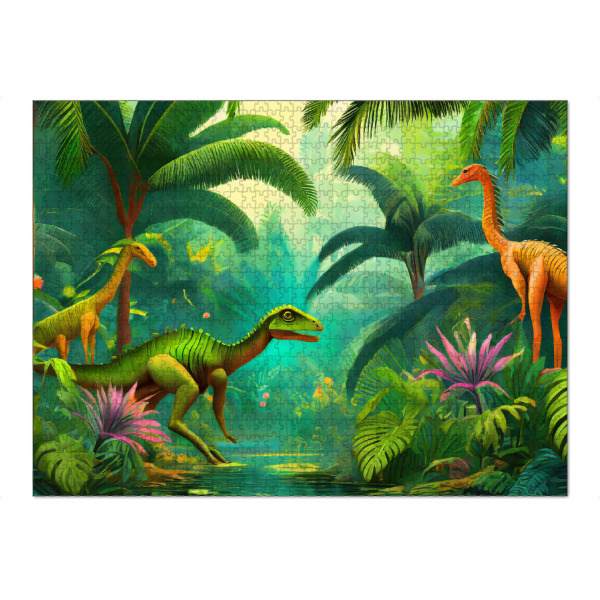 Puzzle Ravensburger "Dinosaurier im tropischen Wald" artboxONE - Für Kinder