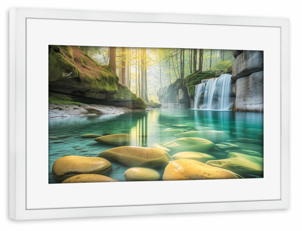 Poster mit Rahmen weiß "Natur Spiegelung" artboxONE - Natur,Floral,Reise / Länder