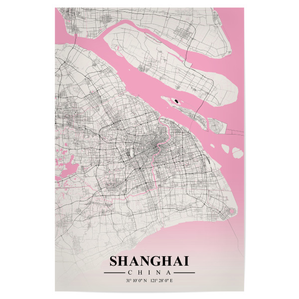 Poster 30x20 cm "City Shanghai von China" artboxONE - Städte / Shanghai,Kartografie