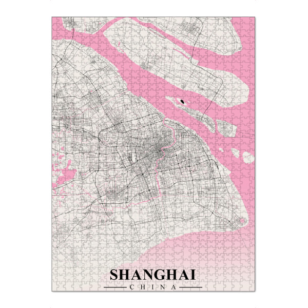 Puzzle Ravensburger "City Shanghai von China" artboxONE - Städte / Shanghai,Kartografie
