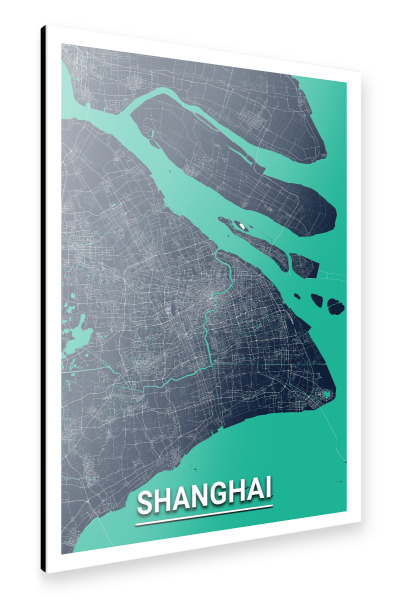 Alu-Dibond "Shanghai CityMap" 30x20 cm artboxONE